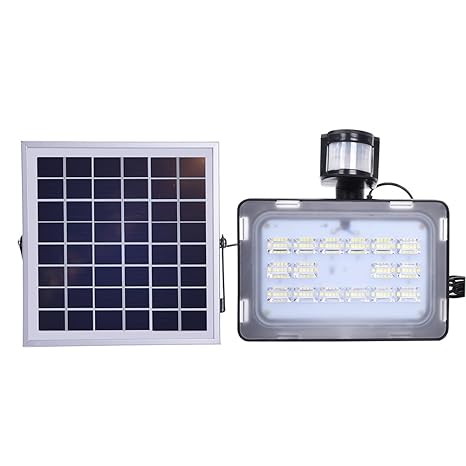 Led Aussenstrahler mit Bewegungsmelder, 30W Led Strahler Aussen, 6000-6500K Kaltweiß, IP65 Wasserdicht Solarstrahler für Gart