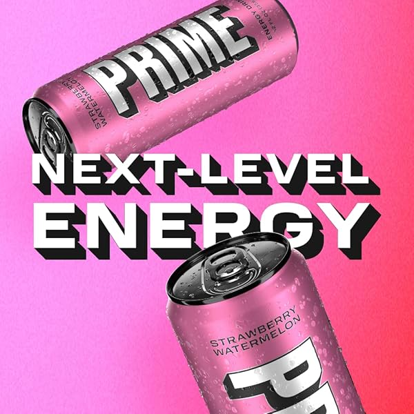 PRIME HYDRATION ENERGY DRINK STRAWBERRY WATERMELON, NATURALLY FLAVORED, 200MG CAFFEINE, ZERO SUGAR, 300MG ELECTROLYTES, VEGAN, 12 FL OZ PER CAN (PACK OF 12)