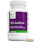 Terry Naturally Tri-Iodine 12.5 mg - Thyroid Health Supplement - 90 Count | Iodine. Thyroid and Hormone Balance Support. 90 capsules.
