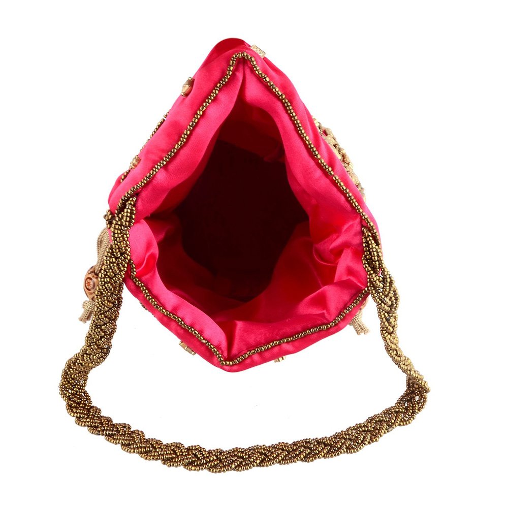 ruhi's creations&reg; elegant jaipuri heavy work potlis (pink)