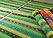 Ivenf Set of 6 100% Handmade Woven Braided Ribbed Cotton Table Placemats Rainbow Green 12