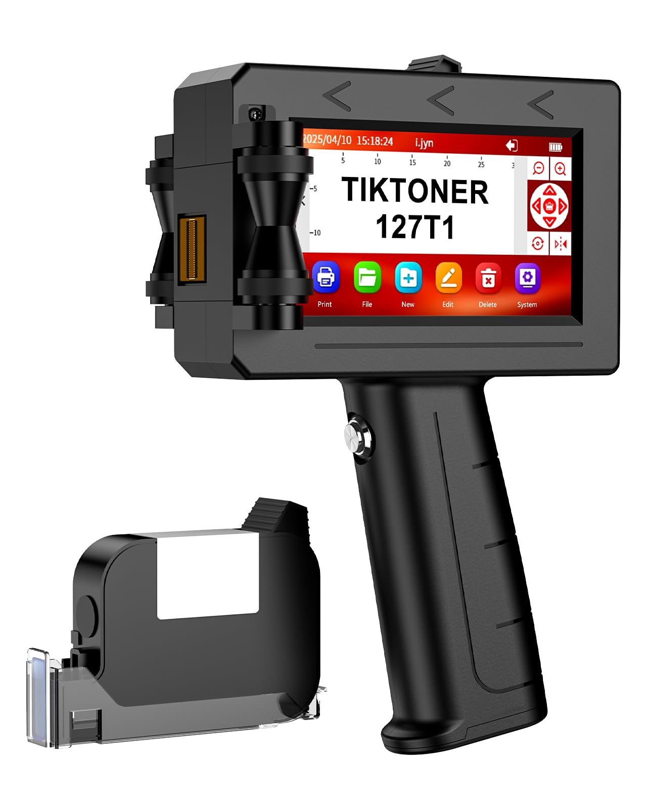 Photo 1 of TIKTONER 127T1 Handheld Inkjet Printer - Portable Handheld Printer for Text/Logo/QR Code/Barcode/Date/Batch Number/Serial Number, Inkjet Coding Machine for Cardboard/Metal/Plastic/Ceramic/Wood/Fabric