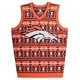FOCO Denver Broncos Aztec Print Ugly Sweater Vest Medium