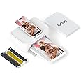 HPRT 4x6 Photo Printer, +20 Sheets&1 Ribbon, Picture Printer for iPhone, Android, Portable Dye-Sublimation, AR Video Printing（White）