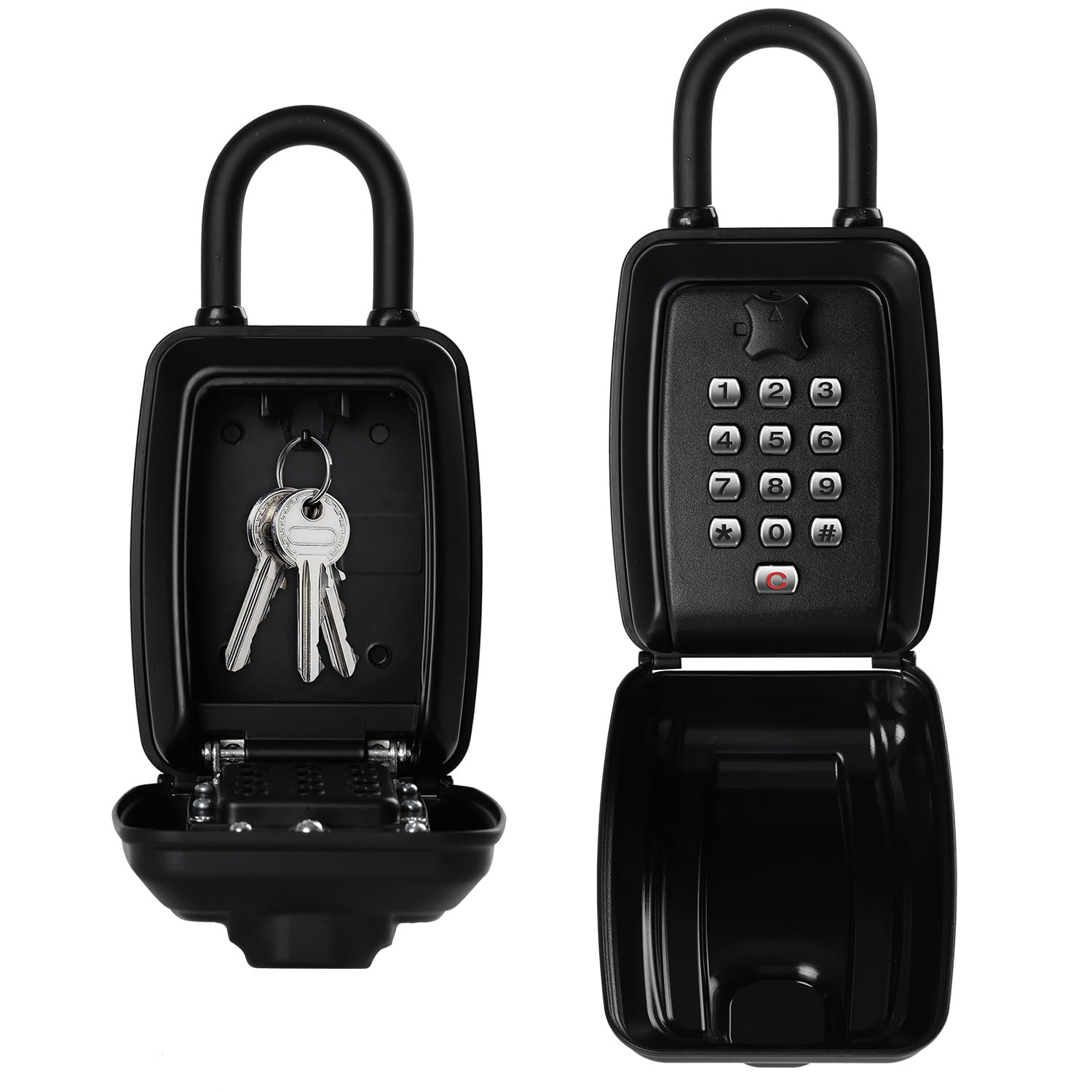 NBYT Portable Combination Lock Box, 9-Digit Keyboard, For House Key Hiders, Waterproof Key Safe Storage (With Shackle)