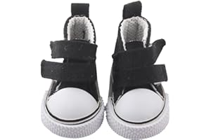 AugFrog A Pair of Doll Canvas Shoes for 12-14 inch Dolls, Fashionable and Versatile Doll Sneakers Doll Casual Shoes, 8 Colors to Choose from, Bright and Colorful, for Your Kids (Black)
