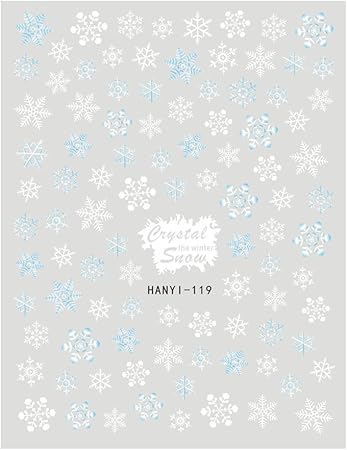 Amazon Co Jp スノークリスタルシール Hanyi 119 スノー フラワー 雪 結晶 雪華 冬 ネイルシール ジェルネイル レジン ハンドメイド ビューティー