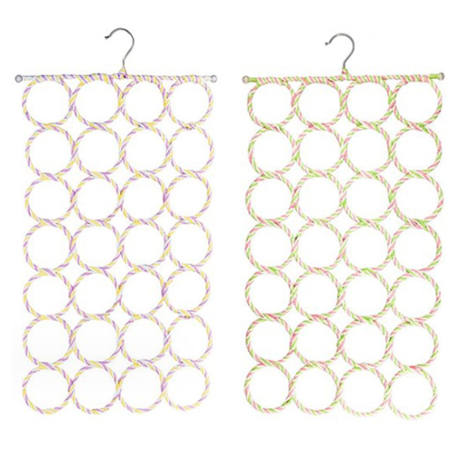 Bohue 2Pcs Bird Swings Stand Parrot Hanging Climbing Net 28 Laps of Climbing Net Bird Toys Cotton Rope Hammock Ladder Circle Swing Frame