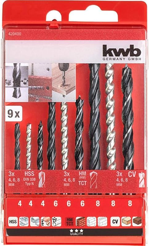 49420400 - Conjunto de brocas combinadas, com tungsténio (9 peças)