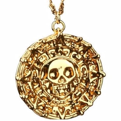 Fluch der Karibik Halskette Azteken Gold (18 K vergoldet) Pirates of the Caribbean Jack Sparrow Elizabeth Swan
