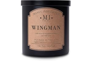 Manly Indulgence Wingman Scented Candles for Men, 2 Wick, 16.5 oz, Premium Soy Blend Wax, 60H Burn, Candles for Home Scented - Made in The USA