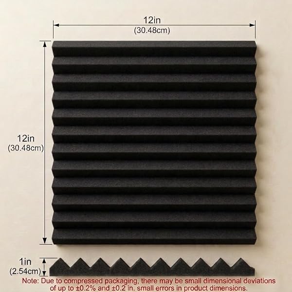 96 PACK MEDIUM SALE ACOUSTIC FOAM SOUNDPROOF FOAM(ACCOMPANIED BY DOUBLE-SIDED ADHESIVE TAPE) (96 BLACK)