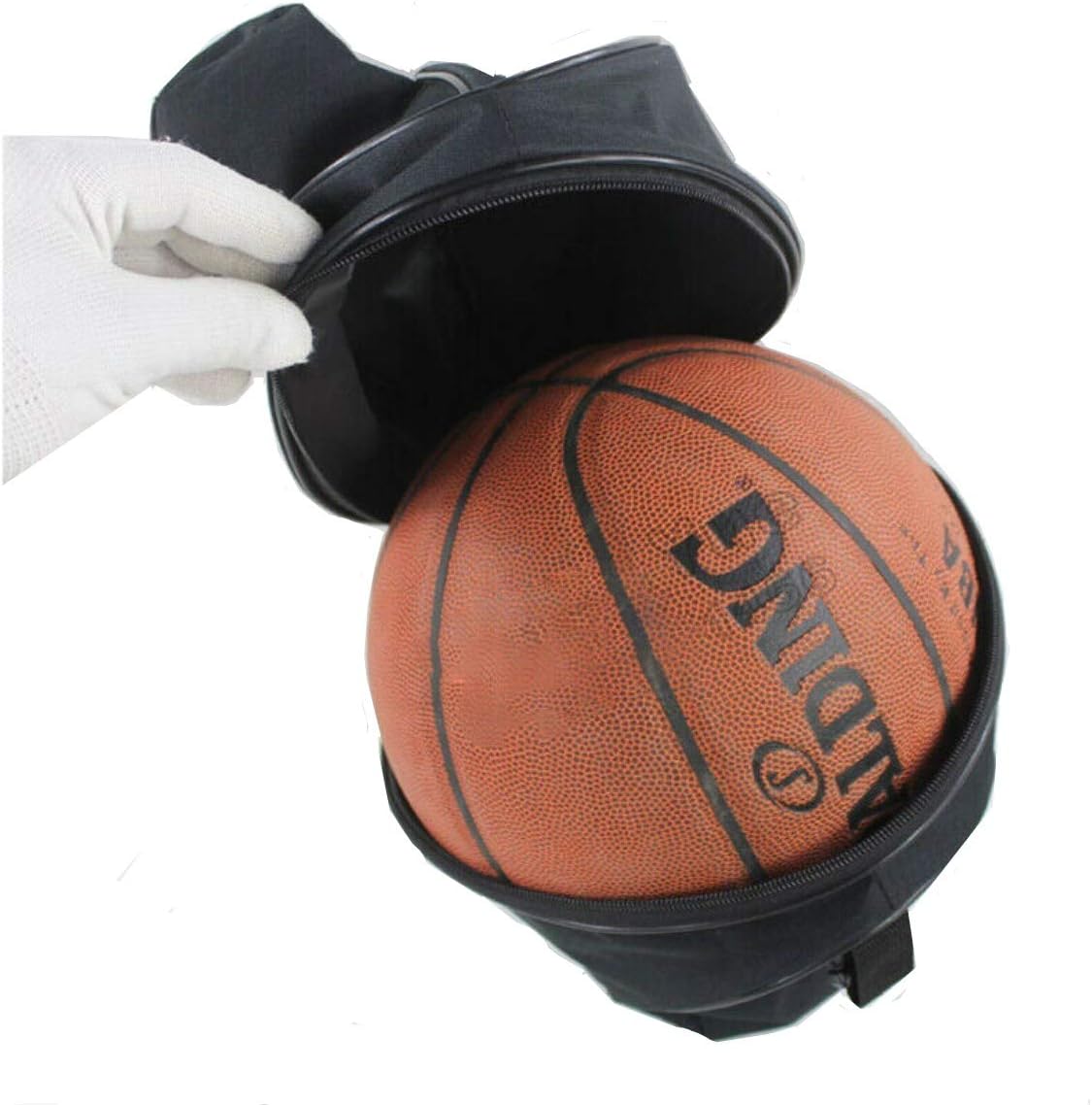 JZK Black Shoulder Bag for Football Volleyball, Carry Bag with Side Net Pockets for Water Bottle Handbag Carrier Bag - Image 4