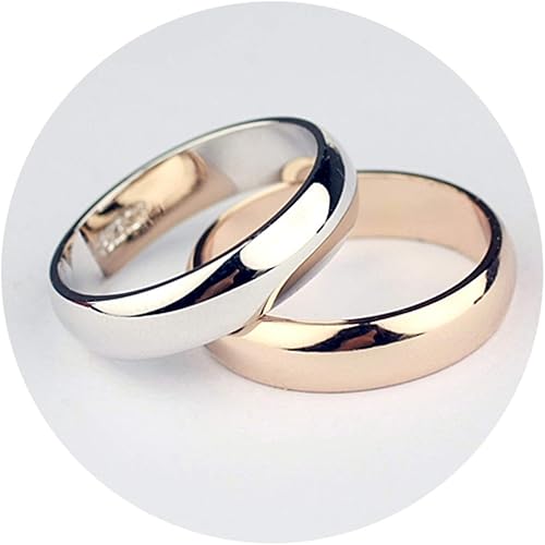 Amazon Com Real Round Simple Couple Copper Gold Color Fashion Wedding Rings For Women Healthy Fi Rg90696 Jewelry