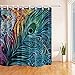 Fangkun Shower Curtain Fashionable Peacock Feathers Pattern - Polyester Fabric Bath Curtains Decor Set - 12pcs Shower Hooks are Included - 72 x 72 inches
