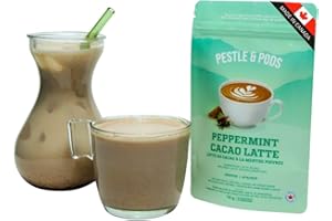 PESTLE & PODS Peppermint Cacao Latte Blend | Organic Maca Root & Cacao Powder | Coffee Alternative | Unsweetened, Vegan | 70g