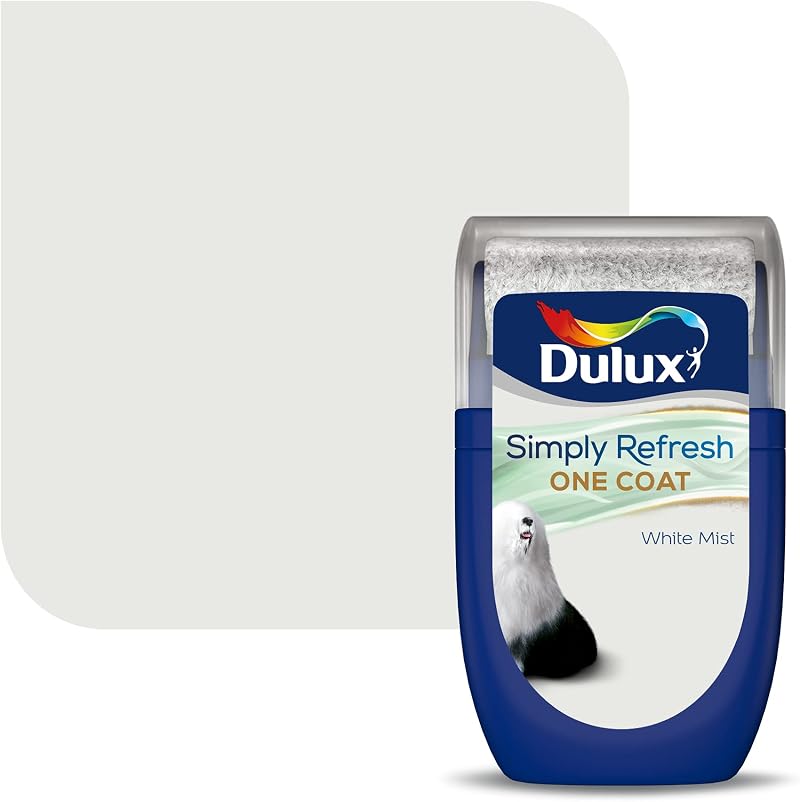 Dulux Simply Refresh Tester Paint White Mist 30 ml One Coat Water Based Matt