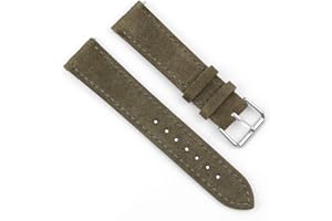 Onthelevel Suede Watch Strap-18mm 19mm 20mm 22mm 24mm Suede Leather with Black Leather Back Watch Band for Men or Women