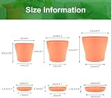 KINGLAKE 8Pcs 17cm Plastic Plant Pots with Trays Colorful Indoor Outdoor view 2