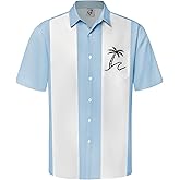 Hardaddy Men's Vintage Bowling Shirt Short Sleeve Button Down Hawaiian Summer Beach Printed Casual Shirts