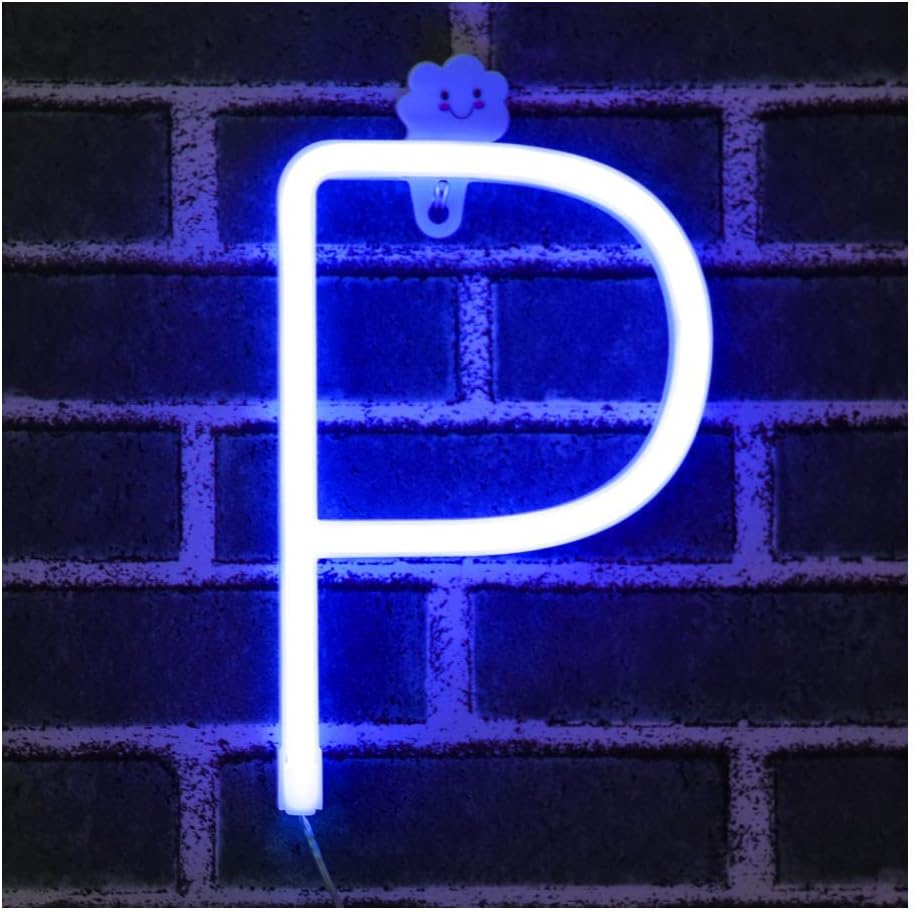 Blau Neon Brief Leuchtreklamen Zeichen Nachtlicht LED Festzelt