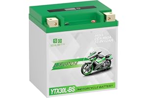 SDULIBITIY YTX30L-BS Lithium Motorcycle Battery, 12.8V 12AH 850 CCA LiFePO4 Motorcycle Battery, ATV, UTV, Jet Ski, Scooter, Lawn Mower, Tractor, Generator, Built-in Smart BMS