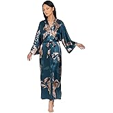 KIM+ONO Women's Satin Kimono Robe Long - Floral