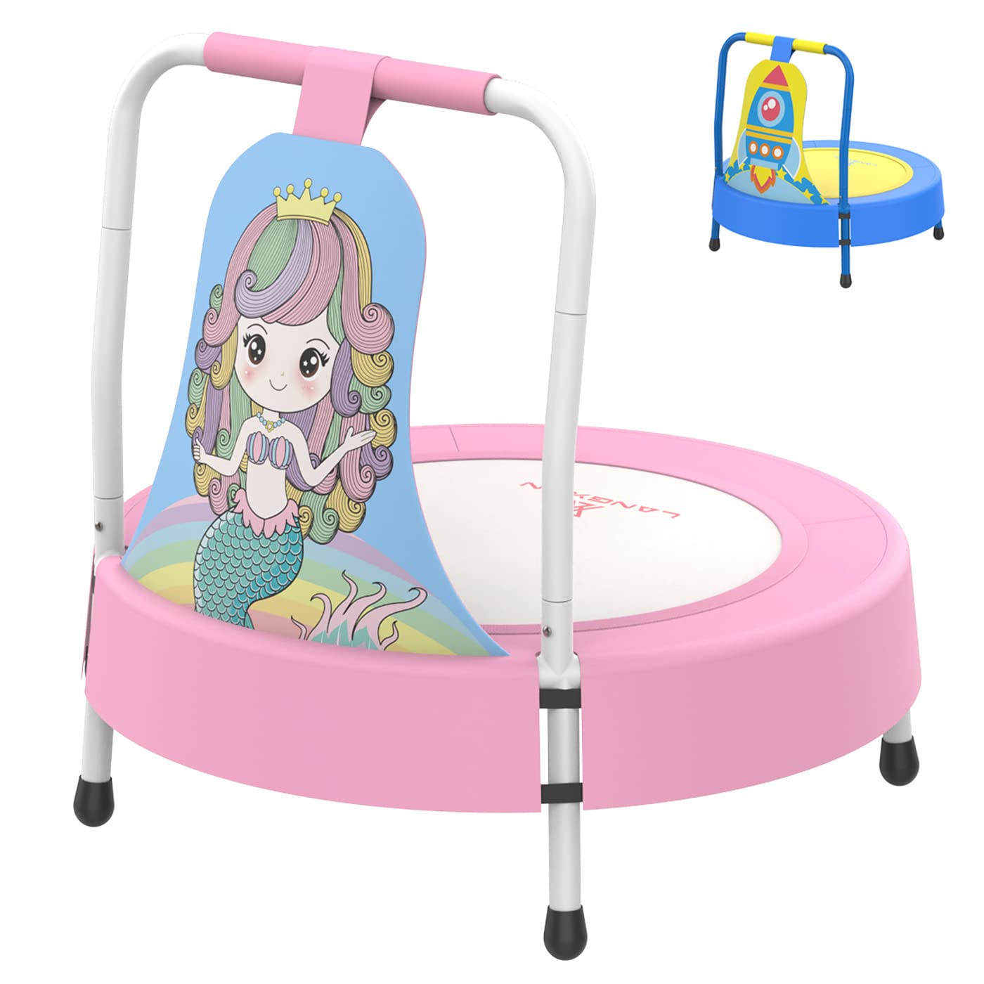View 1 of ***MISSING PARTS***
LANGXUN Mermaid Mini Trampoline for Toddlers and Girls - Indoor Trampoline Toy for Ages 6 Months to 4 Years - Christmas and Birthday Gifts
