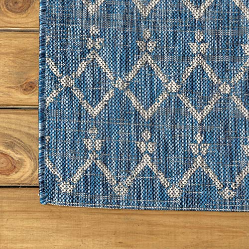 JONATHAN Y Ourika Moroccan Geometric Textured Weave Indoor/Outdoor Navy