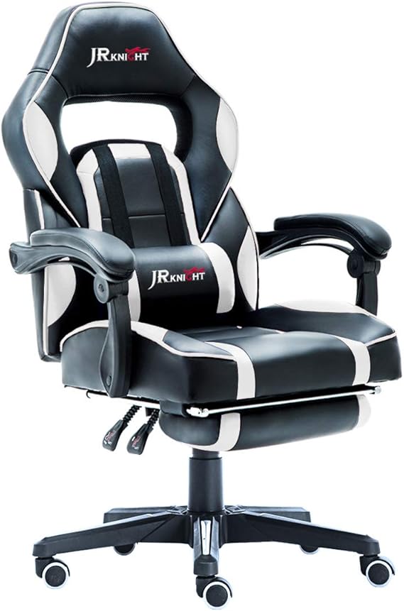 JR Knight Ergonomic Gaming Chair with Footrest