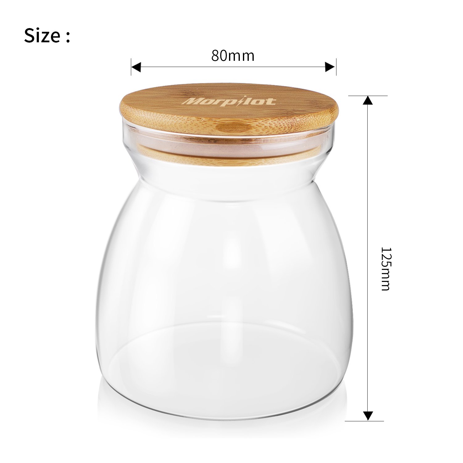 Morpilot Glass Storage Jars 700ml for Tea Coffee Sugar Biscuit Storage
