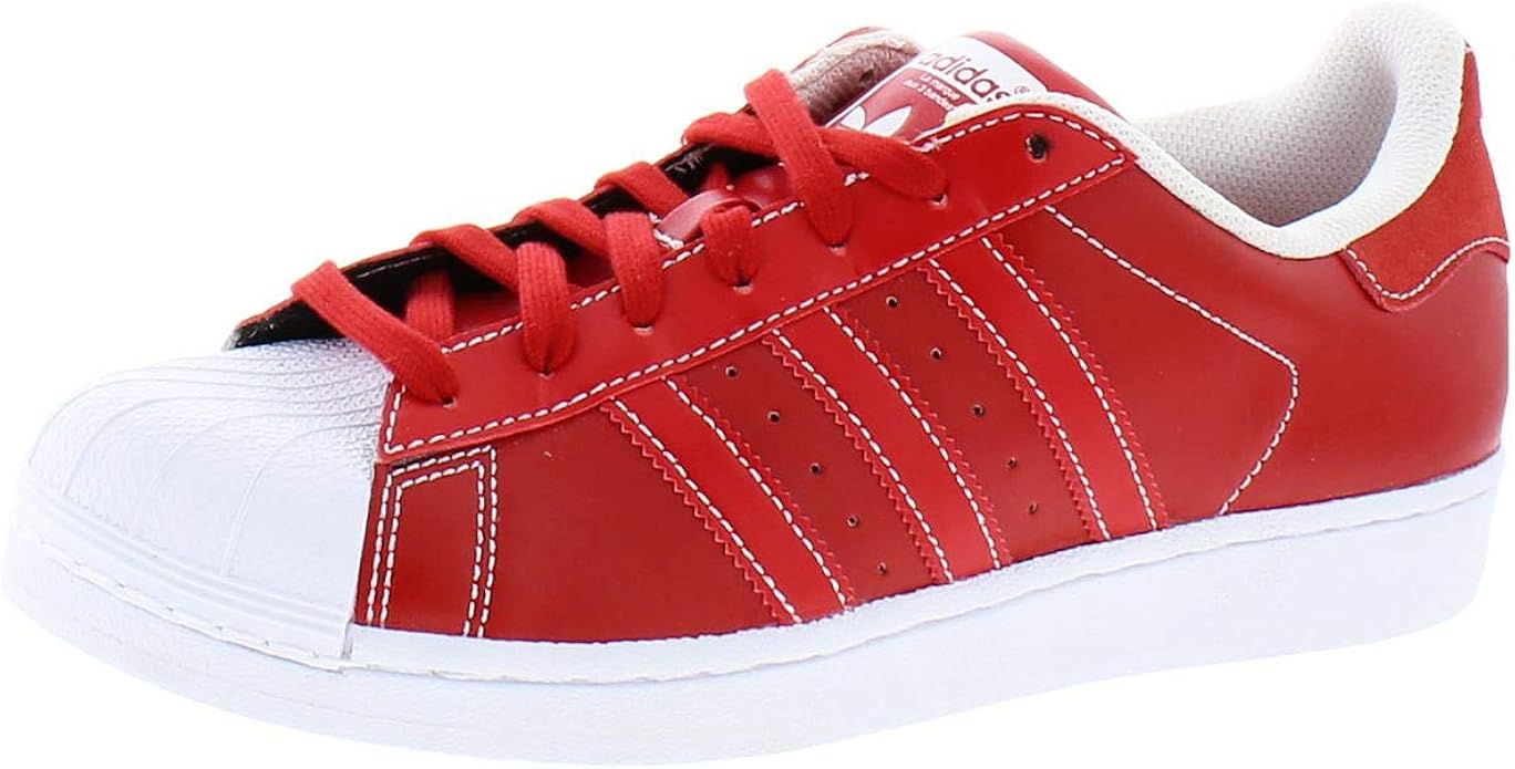 Amazon.com | adidas Originals Mens Superstar Leather Low Top Sneakers Red 8 Medium (D) | Fashion 