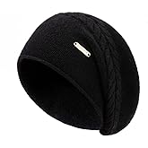 QUEENFUR Knit Slouchy Beanie Hats for Women Cashmere Ski Cap Knitted Wool Soft Warm Winter Hat