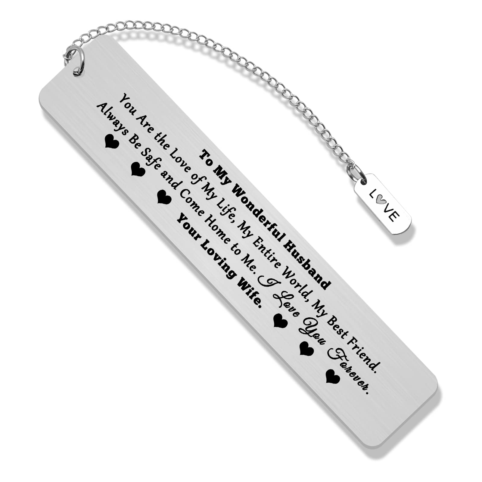 to My Husband Gift from Wife Metal Book Markers for Husband to My Love Bookmarks for Men Bookmarks for Book Lovers I Love You Bookmark for Him Thank You Bookmark Wedding Anniversary Bookmarks