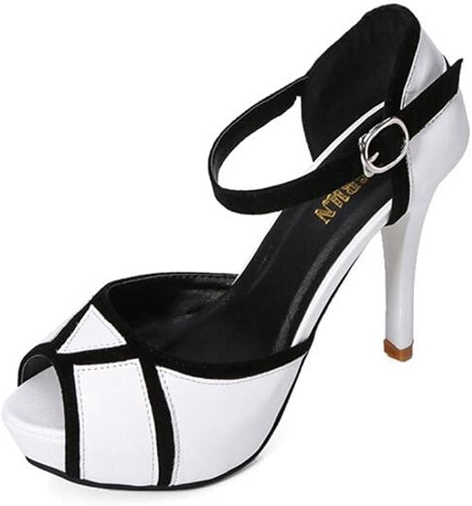 Sandalias Para Vestido Blanco Y Negro