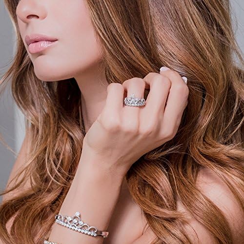 Guliette Verona Silver Princess Crown Ring (4 Colors)