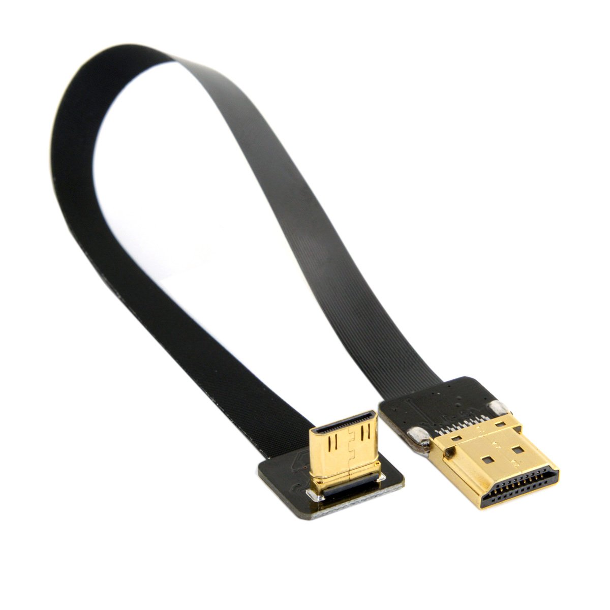 Cablecc CYFPV 90 Degree Up Angled FPV Mini HDMI Male to HDMI Male FPC Flat Cable 20cm for FPV HDTV Multicopter Aerial Photography