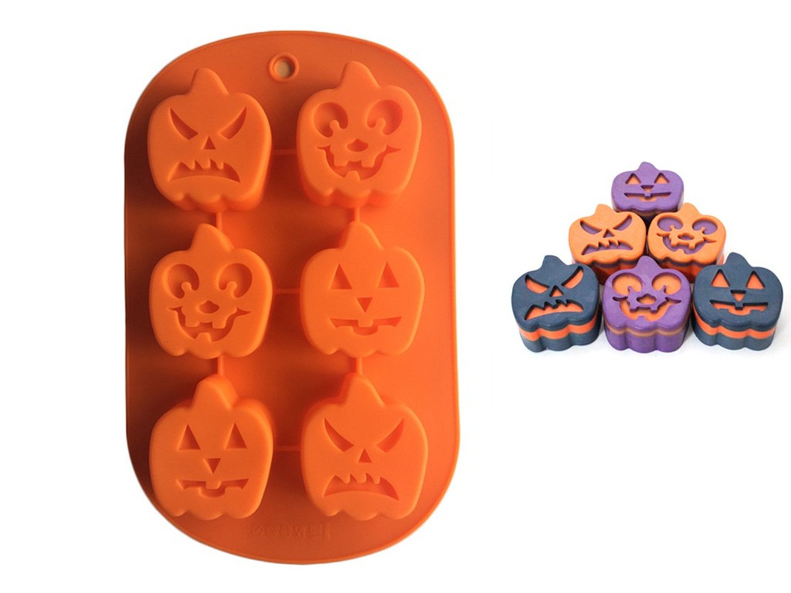 2 Pack Halloween Pumpkin Silicone Baking Mould, FantasyDay Anniversary Birthday Tray-Wedding Festival Party Silicone Cake Mold for Muffins Brownie Cornbread Candy Chocolates Butter Soap Gummy Bread