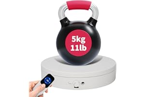 ComXim Electric Turntable with Remote, 4.53in Motorized Rotating Display Stand for Photography,360 Spinning Display Stand for Epoxy Glitter Tumbler, Photography Turntable for Product Live Streaming