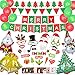 Christmas Decorations - 59 pcs Christmas Party Supplies Include Merry Christmas Banner/Christmas Card/Photo Booth Props/Foil Balloons/Latex Balloons for Christmas Indoor Decor
