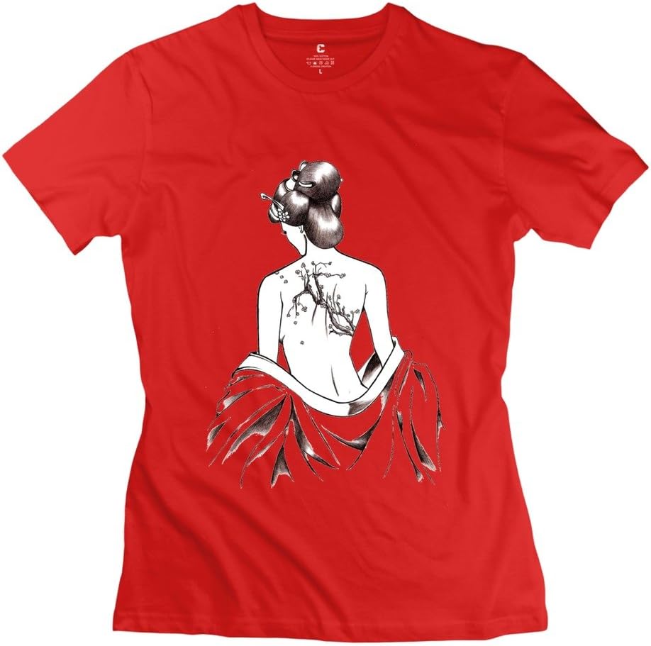 Onlyprint Women's Geisha Japan T-Shirt Size US Black