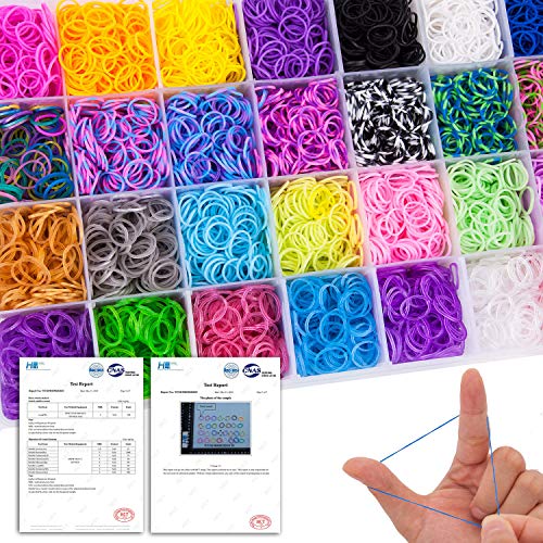 VENSEEN 11900+ Rainbow Rubber Bands Bracelet Making Kit, 11000 Loom Bands, 600 S-Clips, 252 Beads, 30 Charms, 10 Backpack Hooks, 5 Tassels, 5 Crochet Hooks, 4 Stickers,3 Hair Clips, 2 Y Looms - Thumbnail 3