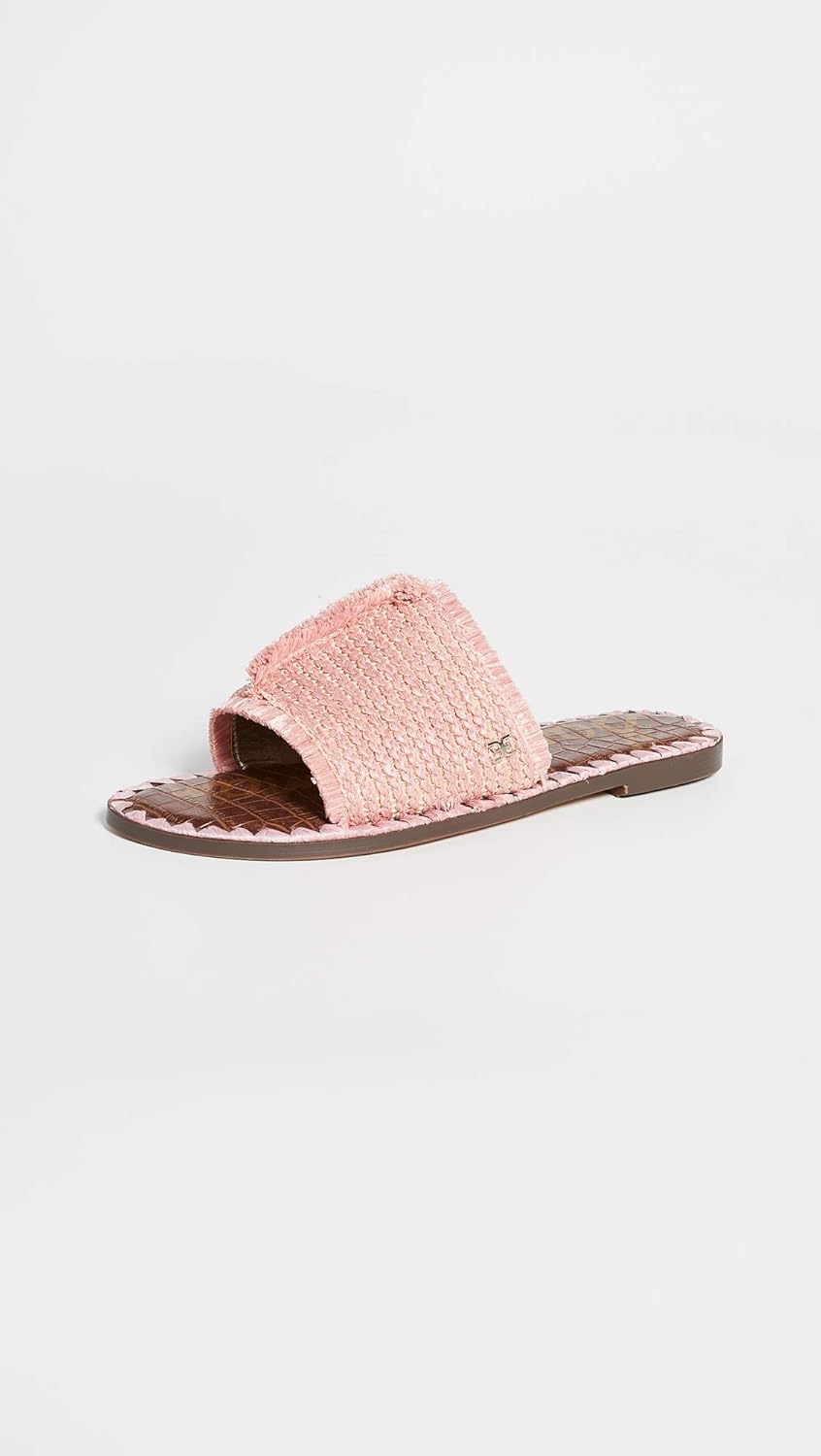 sam edelman ribbed raffia slide sandals