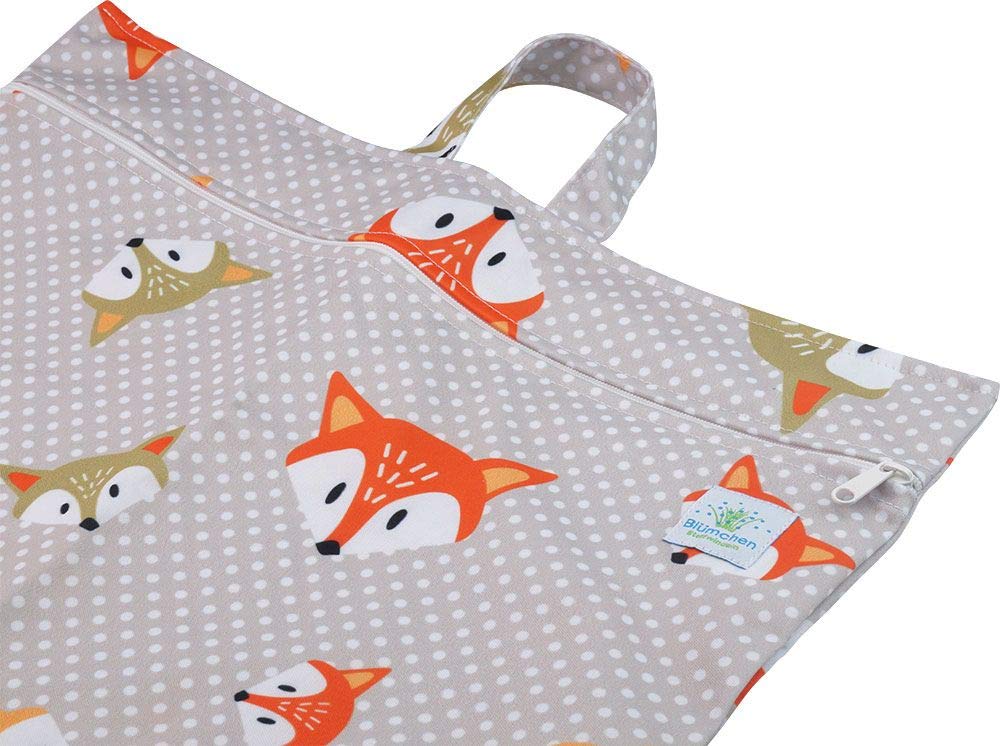 Blümchen Hanging Nappy Bag XL with Zip (Funny Foxy Dots)