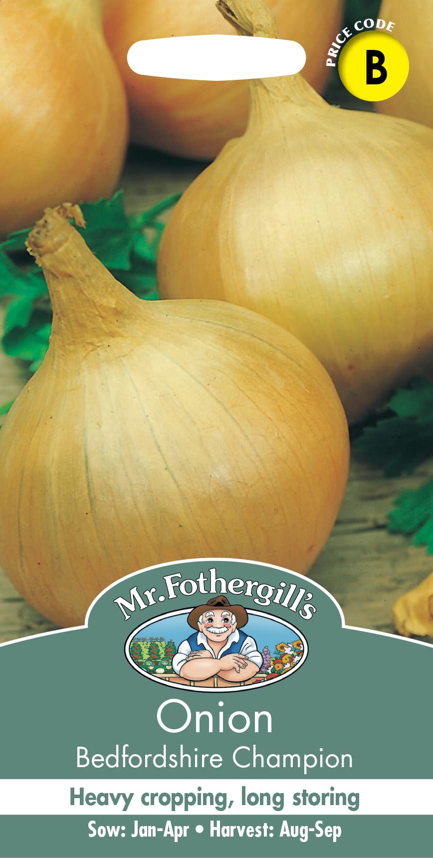 Mr Fothergills Seeds Ltd 19974 Vegetable Seeds, Onion Bedfordshire Champion, Brown,Yellow