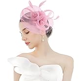 Unpifolov Fascinators Hats Flower Mesh Feathers Headband Girls Women Headwear for Tea Party Wedding Derby Cocktail Hair Clip