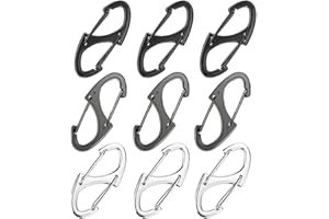 VIDSPL 9Pcs Zipper Clip Theft Deterrent, Double Opening Lock Zipper Pull Replacement Clips, Small Carabiner Clips for Bag Luggage Pickpocket Backpack Purse Traveling Camping Suitcase