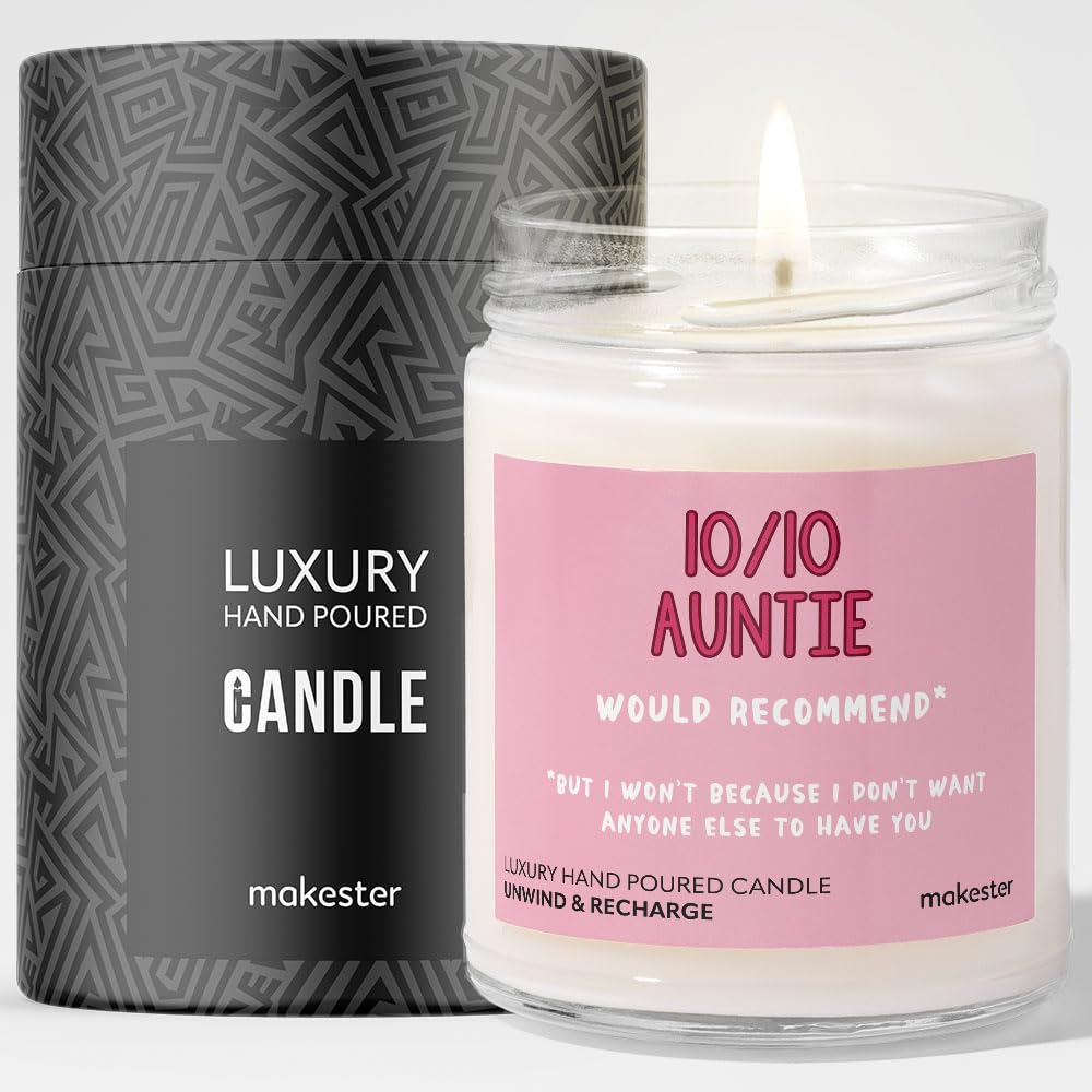 Auntie Gifts - Luxury Soy Wax Candle - Vanilla, Jasmine, Sugared Almond - Makester