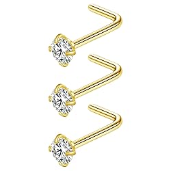 VELCARE 3 Pcs Nose Studs Nose Piercings Nose Rings