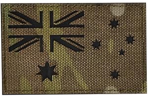 VEELKROM Reflective Australia Flag Patch Infrared IR Australian National Country Morale Badge Tactical Military Army Uniform Fastener Emblem for Team Backpack Hat Jacket Vest Biker Travel (CP)